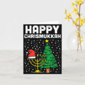 Happy Christmukkah Jewish Christmas Hanukkah Chanu Kaart (Gele Bloem)