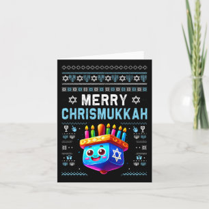 Happy Christmukkah Jewish Kerstkerst Hanukkah Chan Kaart