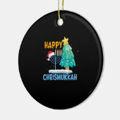 Happy Christmukkah Jewish KerstkerstSanta Hanukkah Keramisch Ornament (Links)