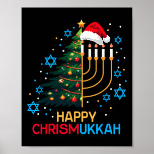 Happy Christmukkah Merry Christmas Chanoeka Joods Poster