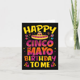 Happy Cinco De Mayo Birthday To Me Mexican Sombrer Kaart