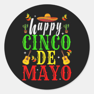 Happy Cinco De Mayo Fiesta Mexicaanse partij 5 De Ronde Sticker
