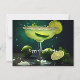Happy Cinco de Mayo Margarita met Limes Custom Briefkaart