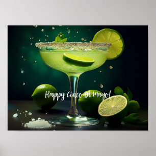Happy Cinco de Mayo Margarita met Limes Custom Poster