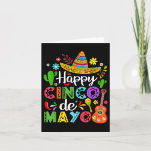 Happy Cinco de Mayo met Sombrero en gitaar voor mi Kaart