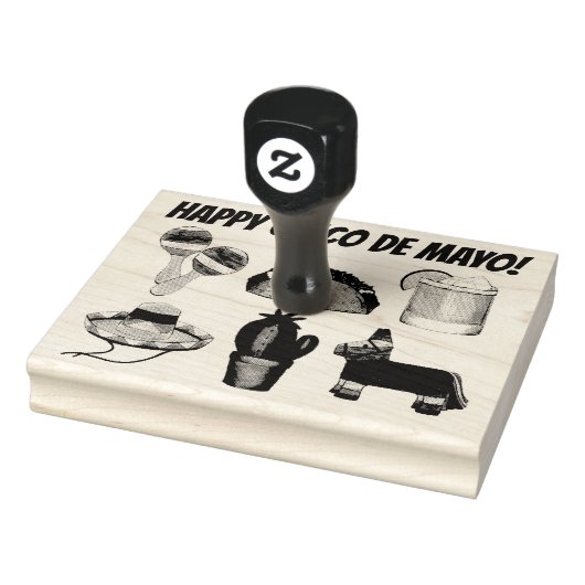 Happy Cinco de Mayo Mexican Fiesta Celebration Rubberstempel (Stempel)
