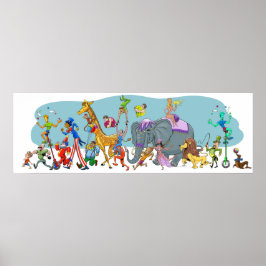 Happy Circus die in de stad komt Poster