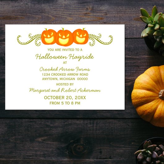 Happy Citrouille Swirls Halloween Party Invitation