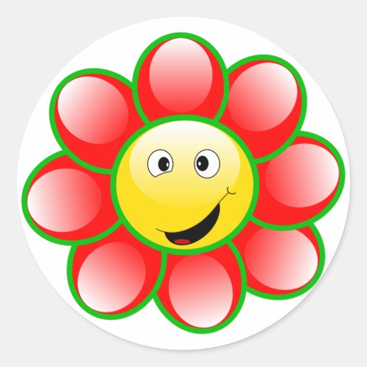 Happy Classic Round Sticker (Voorkant)