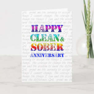 Happy Clean & Sober Jubileum Kaart