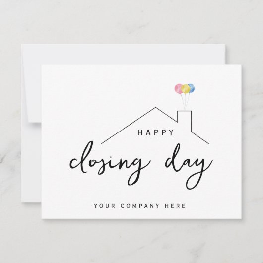 Happy Closing Day Real Estate Balloons Kaart (Voorkant)