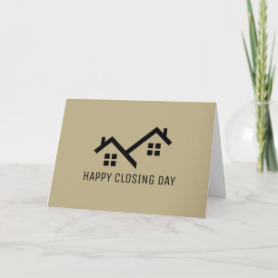 Happy Closing Day Real Estate Modern Tan Note Kaar Notitiekaartje