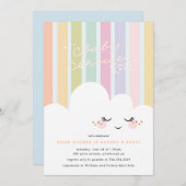 Happy Cloud Baby shower Uitnodiging (Voorkant / Achterkant)