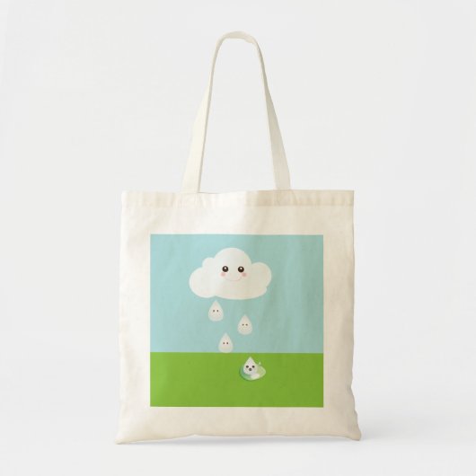 Happy Cloud Canvas Bag Tote Bag (Voorkant)