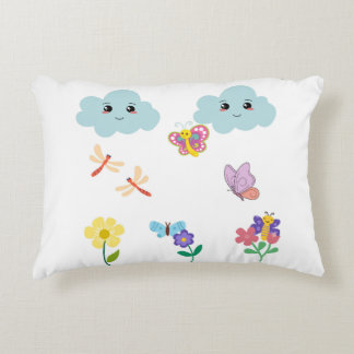  Happy Clouds and Garden Friends  Accent Kussen