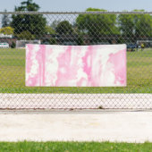 Happy Clouds roze beeldscherm Spandoek (Insitu)