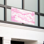Happy Clouds roze beeldscherm Spandoek (Buitenkant Gebouw)