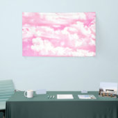 Happy Clouds roze beeldscherm Spandoek (Beurs)
