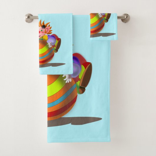 Happy Clown badhanddoek set -  Bad Handdoek (Insitu)
