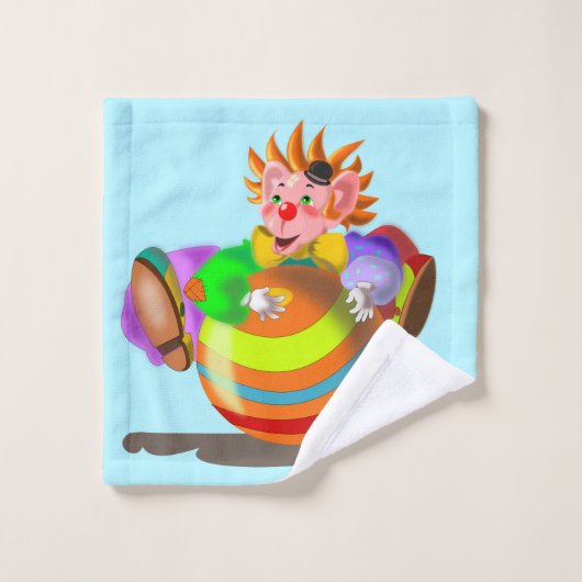 Happy Clown badhanddoek set -  Bad Handdoek (Wasdoekje)