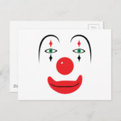 Happy Clown Face Briefkaart (Voorkant / Achterkant)
