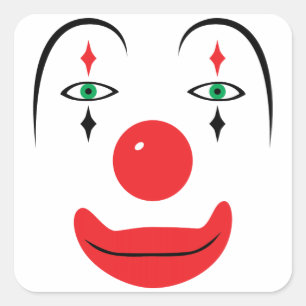 Happy Clown Face Vierkante Sticker