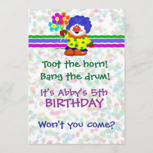 Happy Clown Invitation Kaart