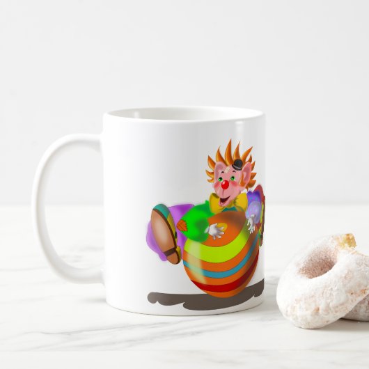 Happy Clown Mug Circus - Votre couleur - Texte (Avec donut)