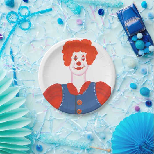 Happy Clown Red Hair Birthday Borden Papieren Bordje (Feest)
