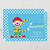 Happy Clown Two-uitnodiging Kaart (Voorkant / Achterkant)