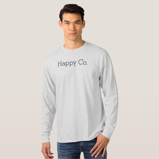 Happy Co-Grey Long-hoeve T-Shirt (Voorkant volledig)