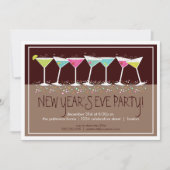 Happy Cocktails - Uitnodiging van nieuwjaarsfeest (Voorkant)