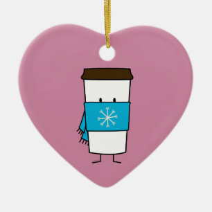 Happy Coffee Cup met sjaal Keramisch Ornament