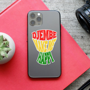 Happy Colorful Djembe maakt me blij met de Afrikaa Sticker