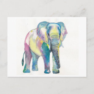 Happy Colorful Elephant Briefkaart