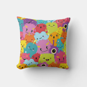 Happy Colorful Monsters Patroon Kussen