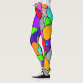 Happy Colorful Summer Cloud Shapes Pattern Leggings (Links)