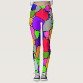 Happy Colorful Summer Cloud Shapes Pattern Leggings (Voorkant)