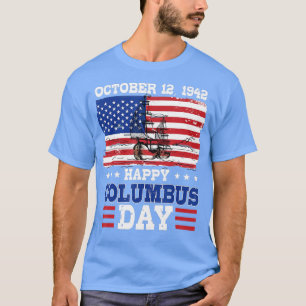 Happy Columbus Day American Flag T-shirt