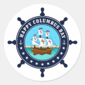 Happy Columbus Day Mok | Explorer Holiday Coffee Ronde Sticker (Voorkant)