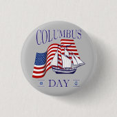 Happy Columbus Day Ronde Button 3,2 Cm (Voorkant)