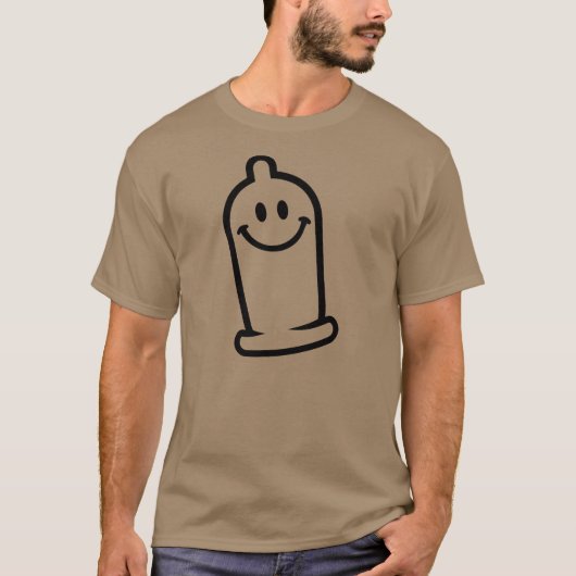 Happy condom gezicht t-shirt (Voorkant)