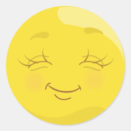 Happy & Content Yellow Emoji Stickers visage (Devant)
