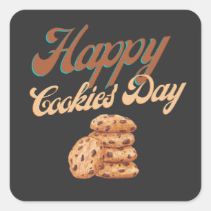 Happy Cookies Day, National Cookie Day Vierkante Sticker