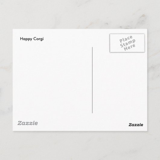 Happy Corgi briefkaart (Achterkant)