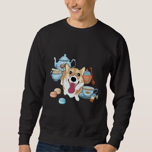 Happy Corgi Tea Time Trui (Voorkant)