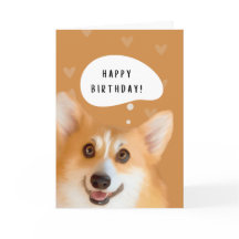 Happy Corgi Verjaardag Kaart (goud)