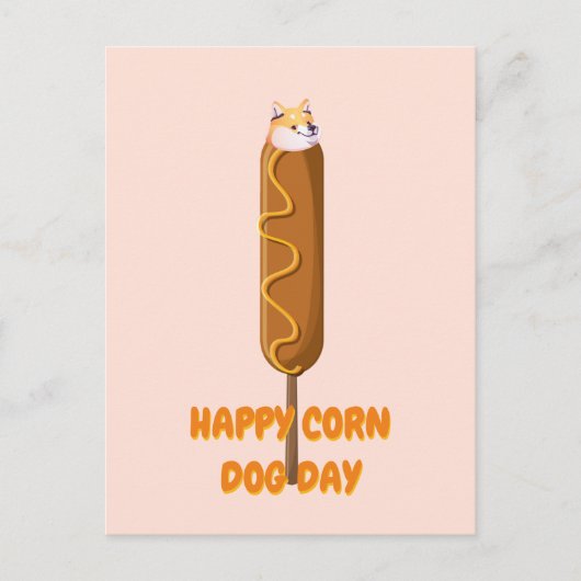 Happy Corn Dog Doge Parody Briefkaart (Voorkant)