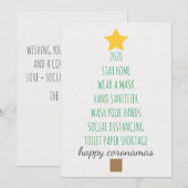 Happy Coronamas kerstboomtypografie Feestdagenkaart (Voorkant / Achterkant)