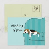 Happy Couch Beagle | Schattigee hondendouane Briefkaart (Voorkant / Achterkant)